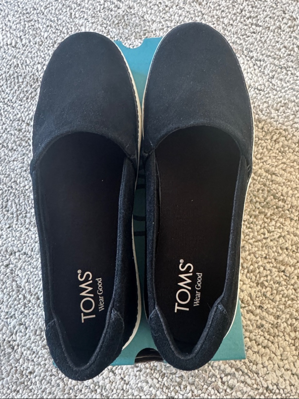 TOMS Black Slip-On Flats